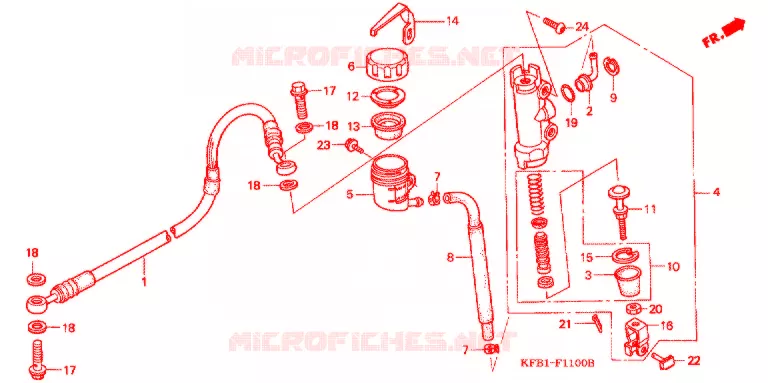 MAITRE-CYLINDRE DE FREIN ARRIERE Honda MOTO 230 SL 2000  SL230X