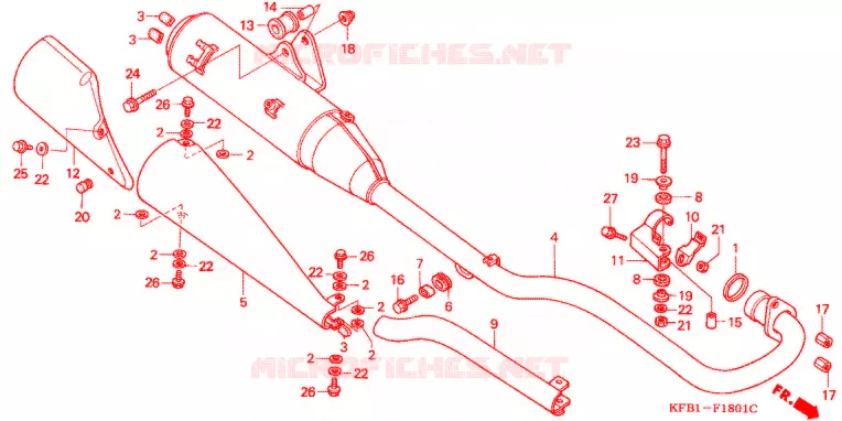 SILENCIEUX D'ECHAPPEMENT (SL230X/1/4) Honda MOTO 230 SL 2000  SL230X