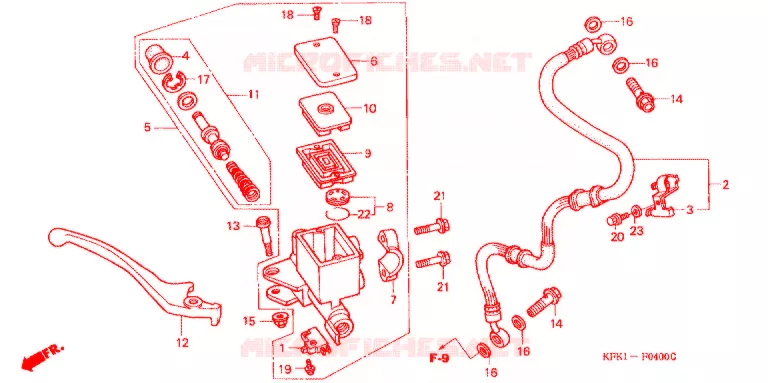 MAITRE CYLINDRE DE FREIN AVANT Honda MOTO 250 VTR 2002  VTR250Y