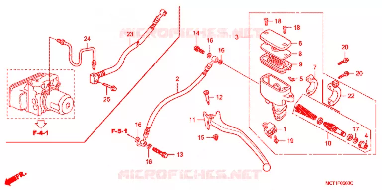 MAITRE-CYLINDRE DE FREIN ARRIERE Honda SCOOTER 600 SILVERWING 2001  FJS6001