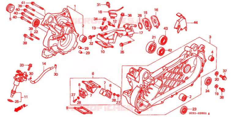 CARTER MOTEUR - POMPE A HUILE (NH100) Honda SCOOTER 100 LEAD 2001  NH1001