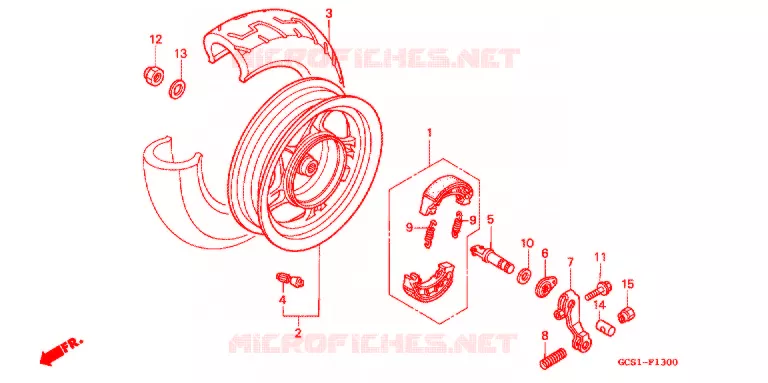 ROUE ARRIERE Honda SCOOTER 100 LEAD 2001  NH1001