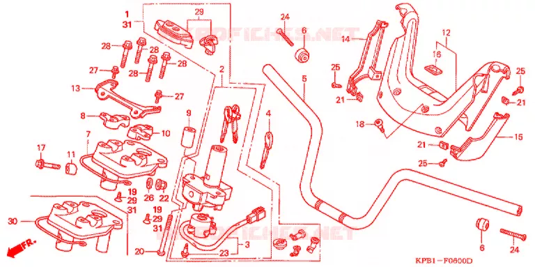 GUIDON - CARENAGE Honda SCOOTER 250 FORZA 2002  NSS2502_3J