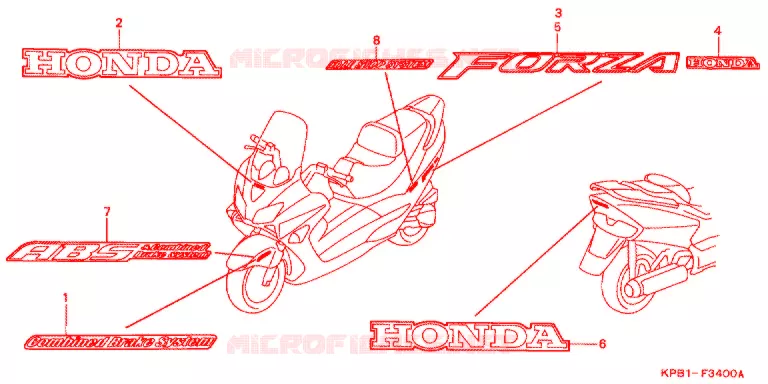 AUTOCOLLANTS Honda SCOOTER 250 FORZA 2002  NSS250A2_3J
