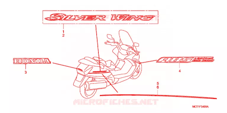 AUTOCOLLANTS Honda SCOOTER 600 SILVERWING 2003  FJS600A3_J
