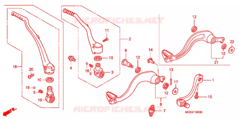 PEDALE - KICK Honda MOTO 450 CRF 2008  CRF450R8