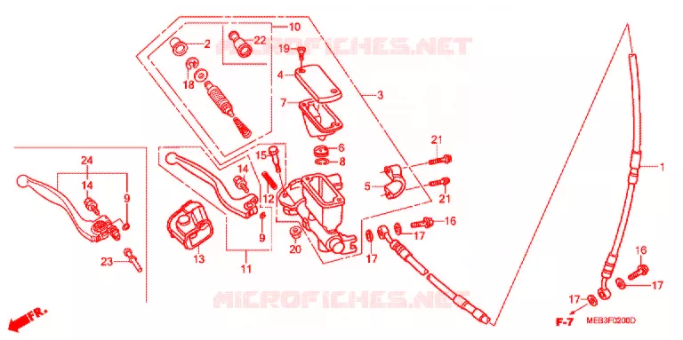 MAITRE CYLINDRE DE FREIN AVANT Honda MOTO 450 CRF 2008  CRF450R8