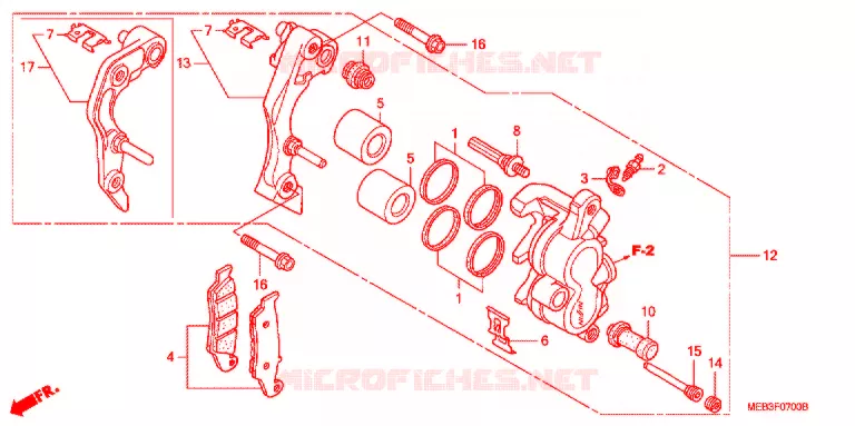 ETRIER DE FREIN AVANT Honda MOTO 450 CRF 2007  CRF450R7