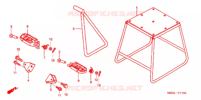 BEQUILLE - REPOSE PIEDS Honda MOTO 450 CRF 2006  CRF450R6
