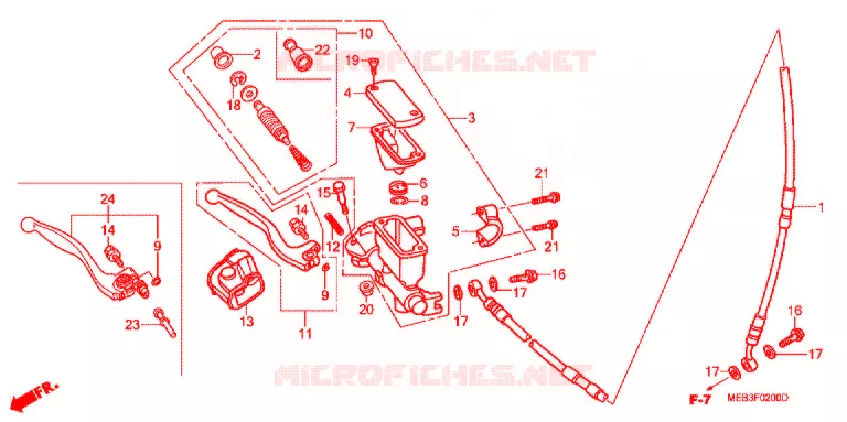 MAITRE CYLINDRE DE FREIN AVANT Honda MOTO 450 CRF 2006  CRF450R6