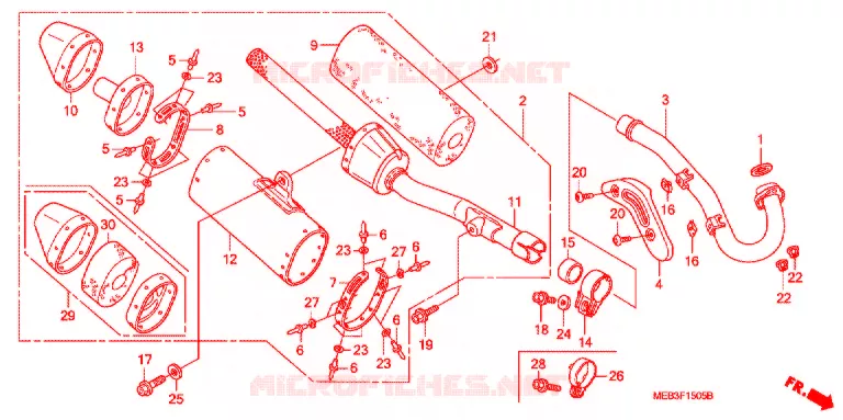 SILENCIEUX D'ECHAPPEMENT  Honda MOTO 450 CRF 2006  CRF450R6