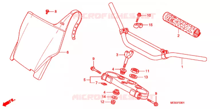 TUYAU DE GUIDON/PONT SUPERIEUR  Honda MOTO 450 CRF 2006  CRF450R6