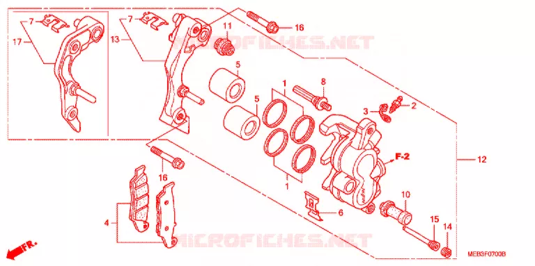 ETRIER DE FREIN AVANT Honda MOTO 450 CRF 2005  CRF450R5