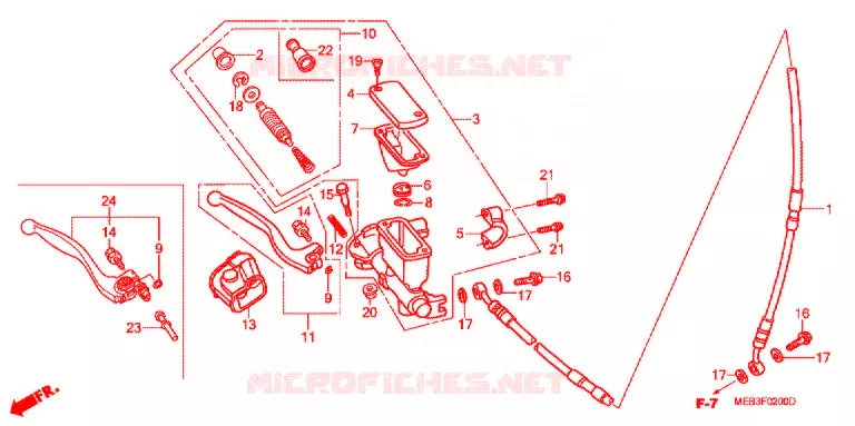 MAITRE CYLINDRE DE FREIN AVANT Honda MOTO 450 CRF 2005  CRF450R5