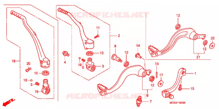 PEDALE - KICK Honda MOTO 450 CRF 2005  CRF450R5