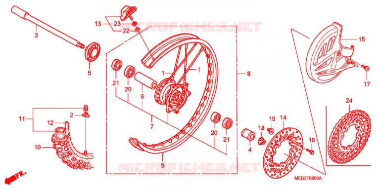 ROUE AVANT Honda MOTO 450 CRF 2005  CRF450R5