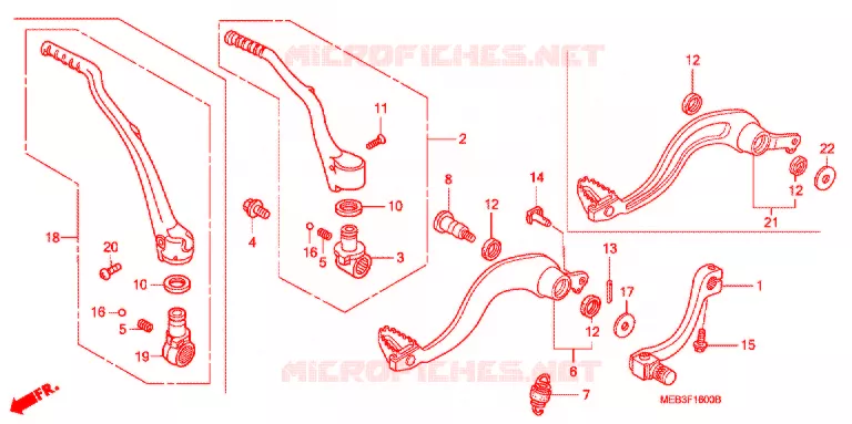 PEDALE - KICK Honda MOTO 450 CRF 2004  CRF450R4