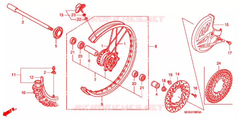 ROUE AVANT Honda MOTO 450 CRF 2004  CRF450R4