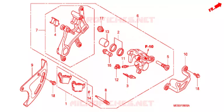 ETRIER DE FREIN ARRIERE Honda MOTO 450 CRF 2004  CRF450R4