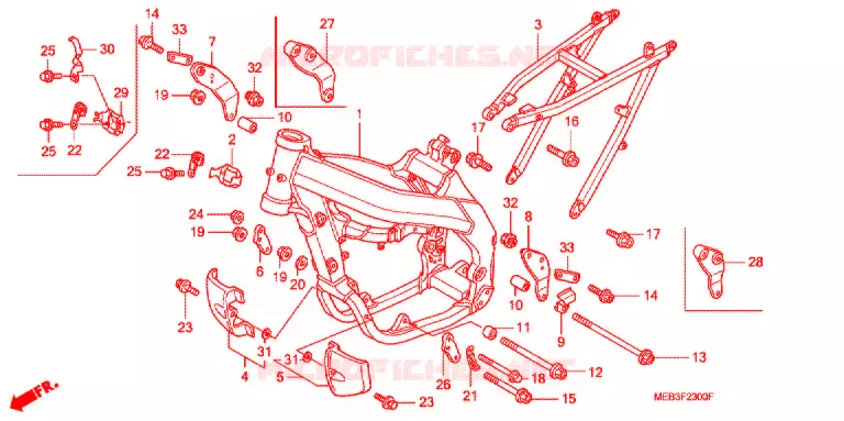 CADRE (CRF450R2,3,4) Honda MOTO 450 CRF 2003  CRF450R3
