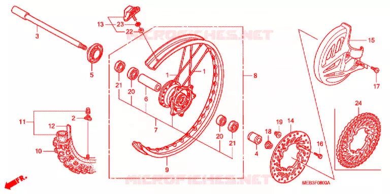 ROUE AVANT Honda MOTO 450 CRF 2002  CRF450R2