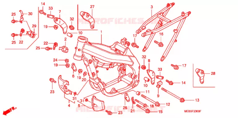 CADRE (CRF450R2,3,4) Honda MOTO 450 CRF 2002  CRF450R2