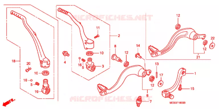 PEDALE - KICK Honda MOTO 450 CRF 2002  CRF450R2
