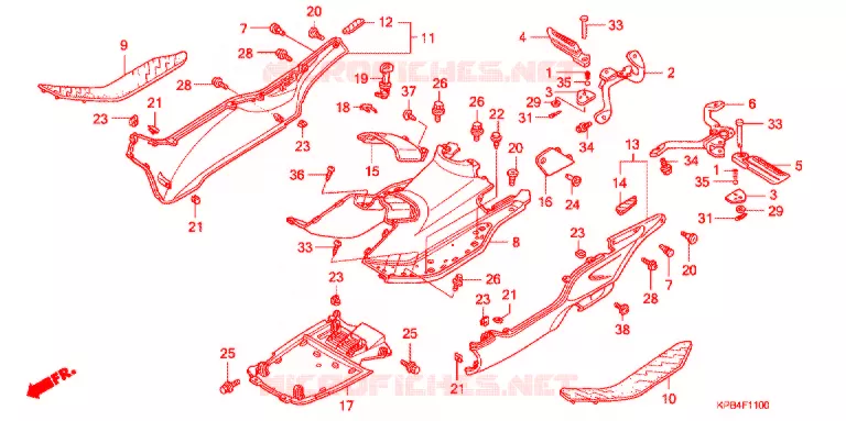 MARCHE PIEDS Honda SCOOTER 250 REFLEX 2003  NSS250A3_A