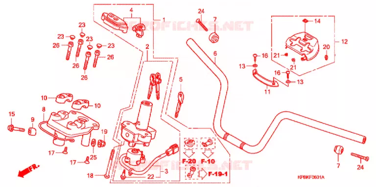 GUIDON - CARENAGE (NSS250C) Honda SCOOTER 250 FORZA 2003  NSS250C3
