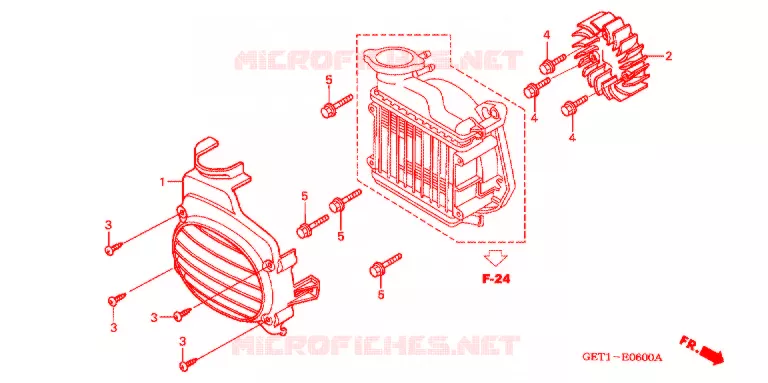 VENTILATEUR ET COUVERCLE DE RADIATEUR Honda SCOOTER 50 DIO 2003  SKX503