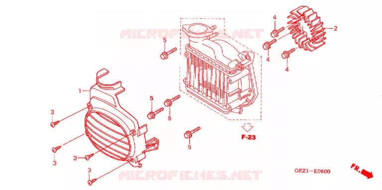 VENTILATEUR ET COUVERCLE DE RADIATEUR Honda SCOOTER 50 ZOOMER 2004  NPS504