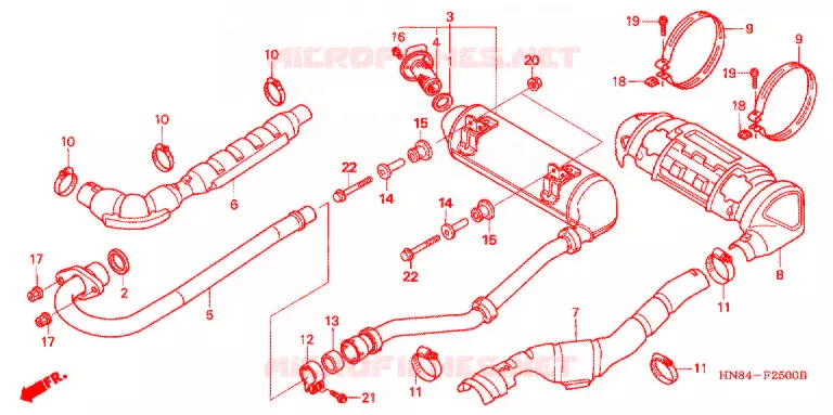SILENCIEUX D'ECHAPPEMENT Honda ATV 650 FOURTRAX 2004  TRX650FA4