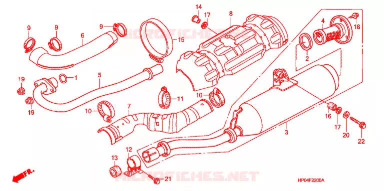 SILENCIEUX D'ECHAPPEMENT Honda ATV 500 FOURTRAX 2005  TRX500TM5