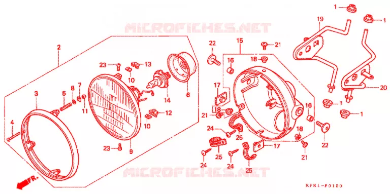 PHARE Honda MOTO 250 VTR 2006  VTR2505