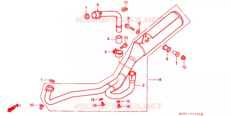 SILENCIEUX D'ECHAPPEMENT Honda MOTO 250 VTR 2005  VTR2505