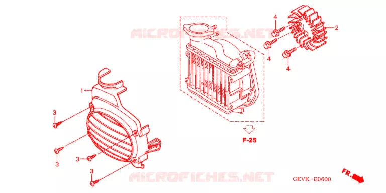VENTILATEUR ET COUVERCLE DE RADIATEUR Honda SCOOTER 50 DIO 2006  SKX50S6