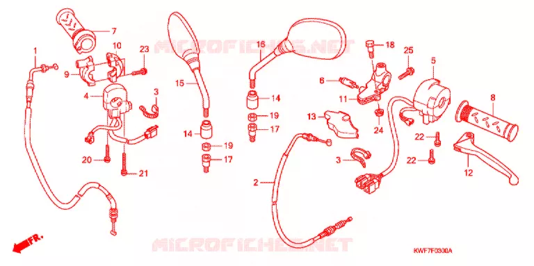 LEVIER DE GUIDON - CABLE - COMMODO Honda MOTO 125 CBF 2009  CBF125M9