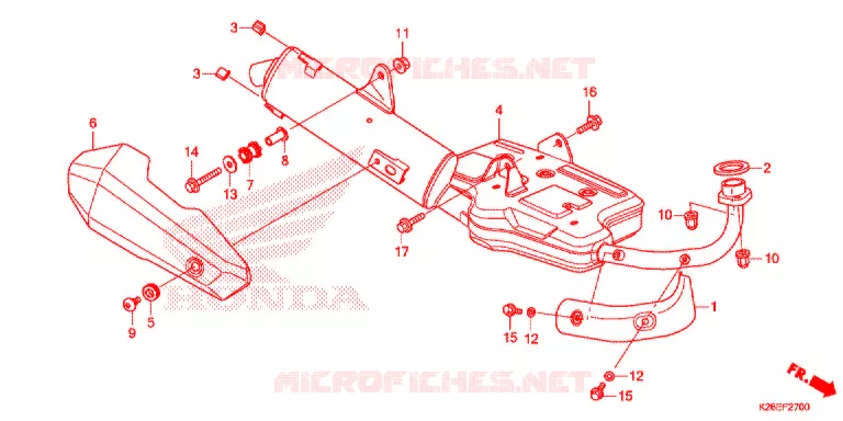 SILENCIEUX D'ECHAPPEMENT Honda MOTO 125 GROM 2016  MSX125G