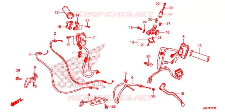 LEVIER DE GUIDON - CABLE - COMMODO Honda MOTO 650 CBR 2016  CBR650FAG