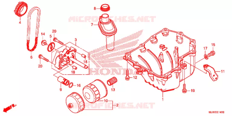 CARTER - POMPE - FILTRE A HUILE Honda MOTO 500 CBR 2016  CBR500RAG