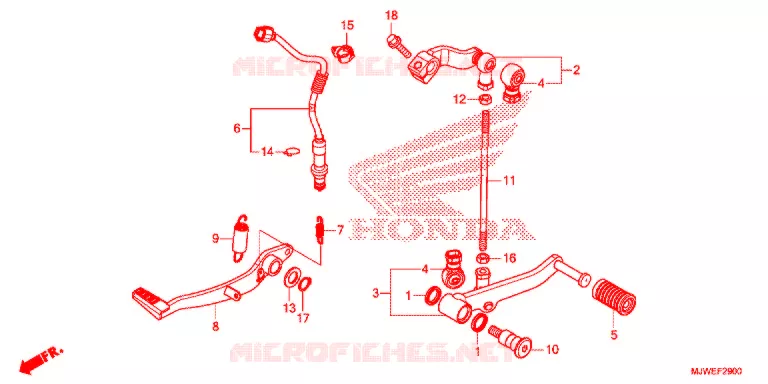 PEDALE Honda MOTO 500 CBR 2016  CBR500RAG