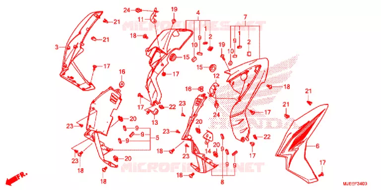 OUIES DE RADIATEUR Honda MOTO 650 CB 2016  CB650FG