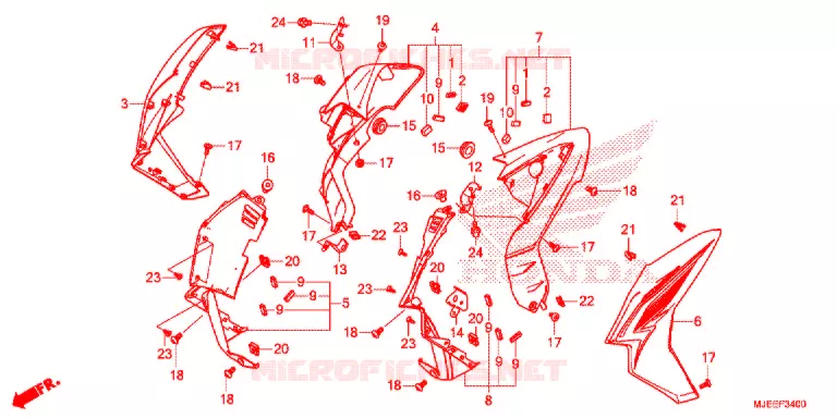 OUIES DE RADIATEUR Honda MOTO 650 CB 2016  CB650FG