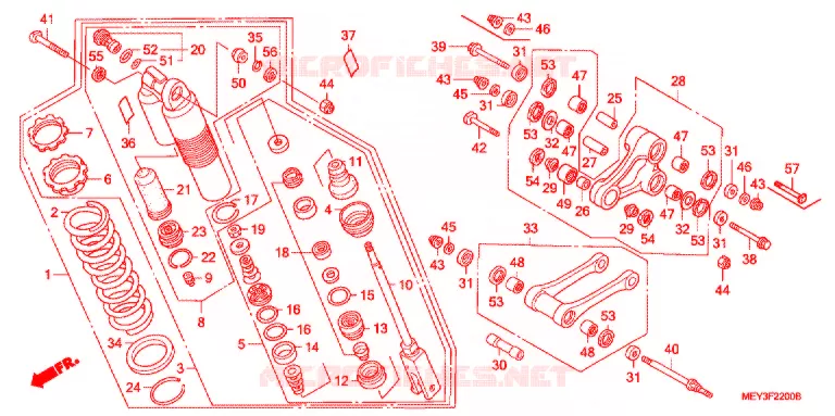 AMORTISSEUR ARRIERE Honda MOTO 450 CRF 2006  CRF450X6