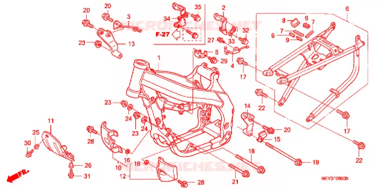 CADRE Honda MOTO 450 CRF 2006  CRF450X6