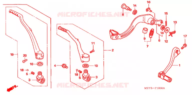 PEDALE - KICK Honda MOTO 450 CRF 2007  CRF450X7