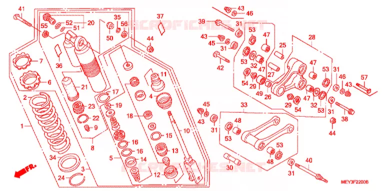 AMORTISSEUR ARRIERE Honda MOTO 450 CRF 2008  CRF450X8