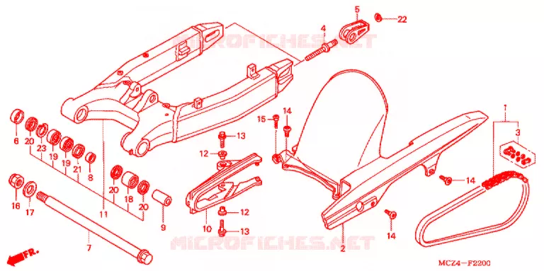 BRAS OSCILLANT Honda MOTO 900 HORNET 2007  CB900F7_A