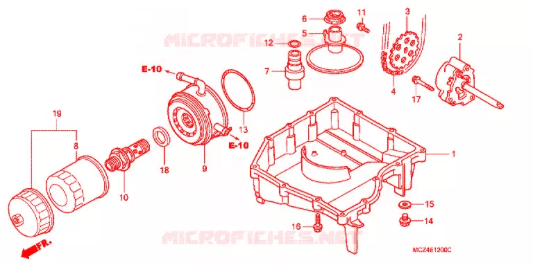 CARTER - POMPE - FILTRE A HUILE Honda MOTO 900 HORNET 2007  CB900F7_A