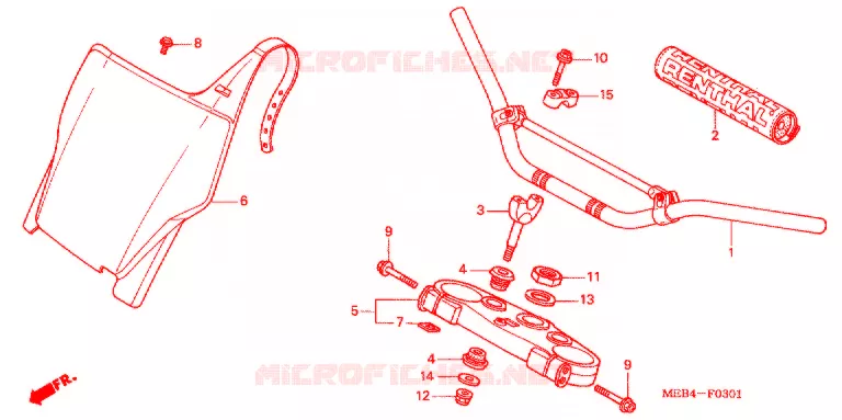 GUIDON - TE DE FOURCHE ('04-'07) Honda MOTO 125 CR 2007  CR125R7
